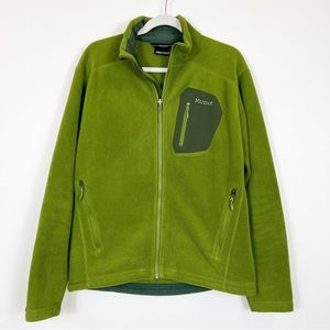 Marmot Polartec Full Zip Fleece Jacket Men's Size Medium Green